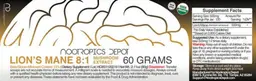 Label for Lion's Mane 8:1 Mushroom Extract