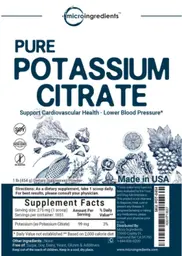Label for Pure Potassium Citrate