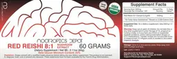 Label for Red Reishi 8:1 Mushroom Extract