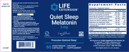 Label for Quiet Sleep Melatonin 3 mg