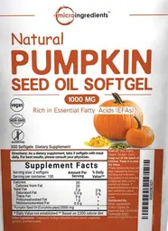 Label for Natural Pumpkin Seed Oil Softgel 1000 mg