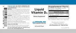 Label for Liquid Vitamin D3