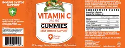 Label for Vitamin C 250 mg Gummies Orange Flavor