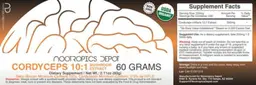 Label for Cordyceps 10:1 Mushroom Extract