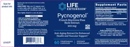 Label for Pycnogenol French Maritime Pine Bark Extract 100 mg