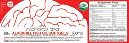 Label for Alaskrill Fish Oil Softgels 500 mg