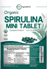 Label for Organic Spirulina Mini Tablet
