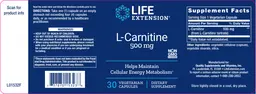 Label for L-Carnitine 500 mg