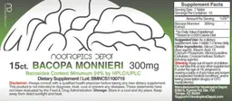 Label for Bacopa Monnieri 300 mg