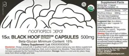 Label for Black Hoof Mushroom Extract Capsules 500 mg