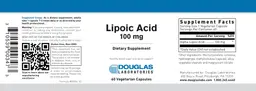 Label for Lipoic Acid 100 mg