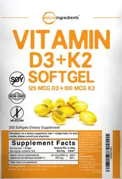 Label for Vitamin D3+K2 Softgel