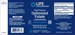 Label for High Potency Optimized Folate 8500 mcg DFE