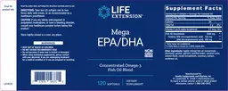 Label for Mega EPA/DHA