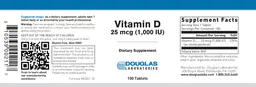 Label for Vitamin D 25 mcg (1,000 IU)