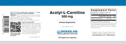 Label for Acetyl-L-Carnitine 500 mg