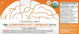 Label for Cordyceps Mushroom Extract Capsules 500 mg