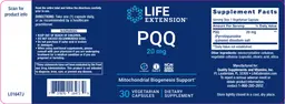 Label for PQQ 20 mg