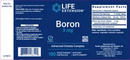 Label for Boron 3 mg