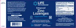Label for Enhanced Zinc Lozenges Peppermint Flavor