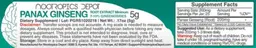 Label for Panax Ginseng Root Extract
