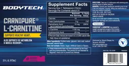 Label for Carnipure L-Carnitine Raspberry