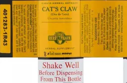 Label for Cat's Claw