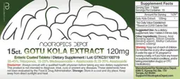 Label for Gotu Kola Extract 120 mg