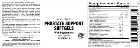 Label for Prostate Support Softgels
