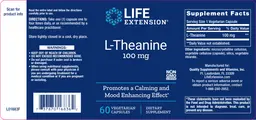 Label for L-Theanine 100 mg
