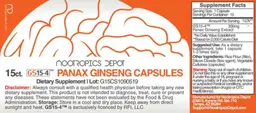 Label for Panax Ginseng Capsules