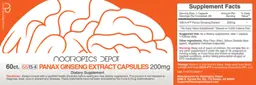Label for Panax Ginseng Extract Capsules 200 mg