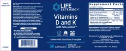Label for Vitamins D and K with Sea-lodine