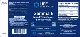 Label for Gamma E Mixed Tocopherols & Tocotrienols