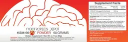 Label for KSM-66 Powder