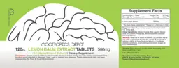 Label for Lemon Balm Extract Tablets 500 mg