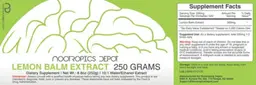Label for Lemon Balm Extract