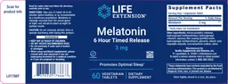Label for Melatonin 3 mg 6 Hour Timed Release