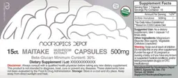 Label for Maitake Mushroom Extract Capsules 500 mg