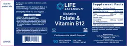 Label for BioActive Folate & Vitamin B12