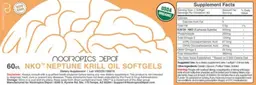 Label for NKO Neptune Krill Oil Softgels