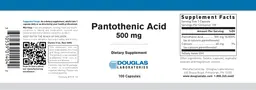 Label for Pantothenic Acid 500 mg