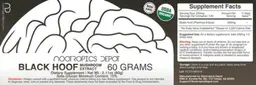 Label for Black Hoof Mushroom Extract