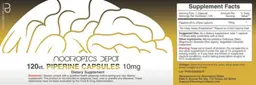 Label for Piperine Capsules 10 mg