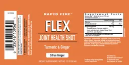 Label for Flex Joint Health Shot Shot Citrus Ginger