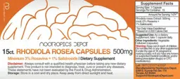 Label for Rhodiola Rosea Capsules 500 mg Minimum 3% Rosavins