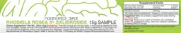 Label for Rhodiola Rosea 3% Salidroside