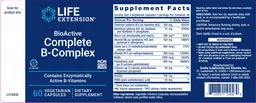 Label for BioActive Complete B-Complex