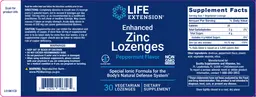 Label for Enhanced Zinc Lozenges Peppermint Flavor