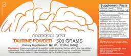 Label for Taurine Powder 500 grams